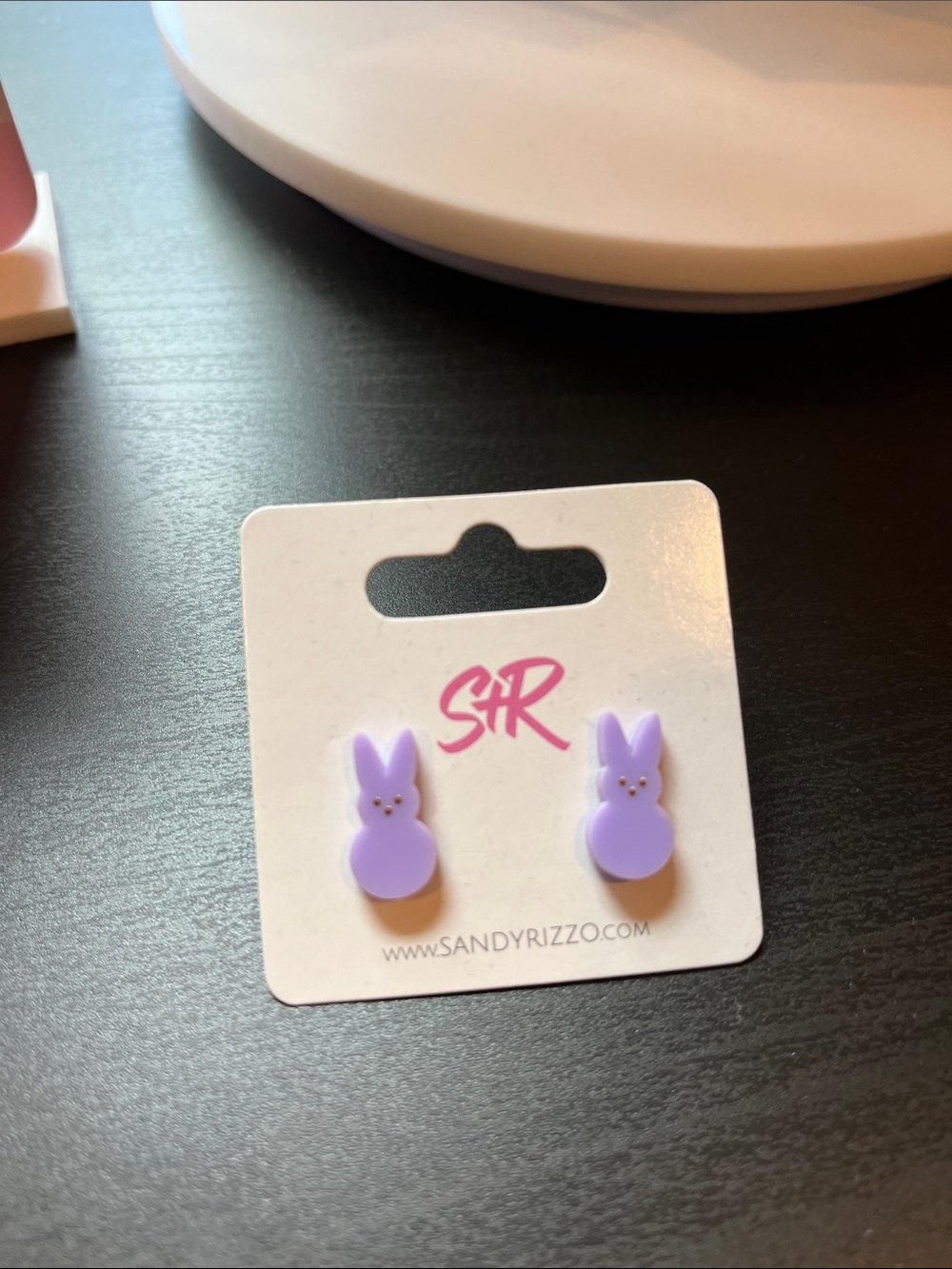 Kids Lavender Bunny Stud Earrings by